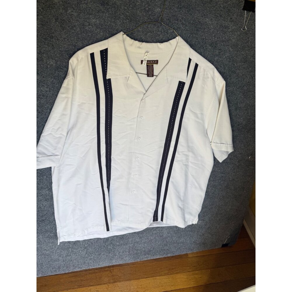 CUBAVERA GEO EMBROIDERED PANEL SHIRT TROPICAL 2X